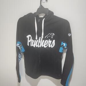 Carolina Panthers Logo Mens Hands High NFL Full Zip Hoodie Sweatshirt -XL